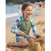 image:imageGRACE KARIN Girls Rash Guard Swimsuit Long Sleeve Two Piece Bathing Suit UPF 50 Summer Swimwear Size 612YGreen Coconut Tree