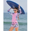 image:imageGRACE KARIN Girls Rash Guard Swimsuit Long Sleeve Two Piece Bathing Suit UPF 50 Summer Swimwear Size 612YPink Coconut Tree