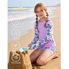 image:imageGRACE KARIN Girls Rash Guard Swimsuit Long Sleeve Two Piece Bathing Suit UPF 50 Summer Swimwear Size 612YPurple Butterfly