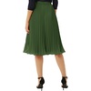 image:imageGRACE KARIN Pleated Midi Skirt for WomenChiffon Elastic High Waist Knee Length SkirtsSwing Flare ALine OutfitsAmry Green