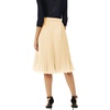 image:imageGRACE KARIN Pleated Midi Skirt for WomenChiffon Elastic High Waist Knee Length SkirtsSwing Flare ALine OutfitsApricot