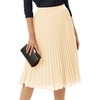 image:imageGRACE KARIN Pleated Midi Skirt for WomenChiffon Elastic High Waist Knee Length SkirtsSwing Flare ALine OutfitsApricot