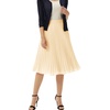 image:imageGRACE KARIN Pleated Midi Skirt for WomenChiffon Elastic High Waist Knee Length SkirtsSwing Flare ALine OutfitsApricot