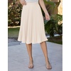 image:imageGRACE KARIN Pleated Midi Skirt for WomenChiffon Elastic High Waist Knee Length SkirtsSwing Flare ALine OutfitsBeige