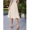 image:imageGRACE KARIN Pleated Midi Skirt for WomenChiffon Elastic High Waist Knee Length SkirtsSwing Flare ALine OutfitsBeige