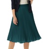 image:imageGRACE KARIN Pleated Midi Skirt for WomenChiffon Elastic High Waist Knee Length SkirtsSwing Flare ALine OutfitsBlackish Green