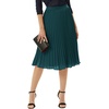 image:imageGRACE KARIN Pleated Midi Skirt for WomenChiffon Elastic High Waist Knee Length SkirtsSwing Flare ALine OutfitsBlackish Green