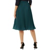 image:imageGRACE KARIN Pleated Midi Skirt for WomenChiffon Elastic High Waist Knee Length SkirtsSwing Flare ALine OutfitsBlackish Green