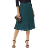 image:imageGRACE KARIN Pleated Midi Skirt for WomenChiffon Elastic High Waist Knee Length SkirtsSwing Flare ALine OutfitsBlue Green