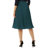 image:imageGRACE KARIN Pleated Midi Skirt for WomenChiffon Elastic High Waist Knee Length SkirtsSwing Flare ALine OutfitsBlue Green
