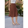 image:imageGRACE KARIN Pleated Midi Skirt for WomenChiffon Elastic High Waist Knee Length SkirtsSwing Flare ALine OutfitsCaramel