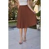 image:imageGRACE KARIN Pleated Midi Skirt for WomenChiffon Elastic High Waist Knee Length SkirtsSwing Flare ALine OutfitsCaramel