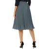 image:imageGRACE KARIN Pleated Midi Skirt for WomenChiffon Elastic High Waist Knee Length SkirtsSwing Flare ALine OutfitsDark Gray