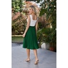 image:imageGRACE KARIN Pleated Midi Skirt for WomenChiffon Elastic High Waist Knee Length SkirtsSwing Flare ALine OutfitsDark Green