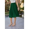 image:imageGRACE KARIN Pleated Midi Skirt for WomenChiffon Elastic High Waist Knee Length SkirtsSwing Flare ALine OutfitsDark Green