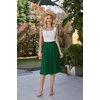 image:imageGRACE KARIN Pleated Midi Skirt for WomenChiffon Elastic High Waist Knee Length SkirtsSwing Flare ALine OutfitsDark Green