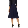 image:imageGRACE KARIN Pleated Midi Skirt for WomenChiffon Elastic High Waist Knee Length SkirtsSwing Flare ALine OutfitsDark Navy
