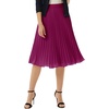image:imageGRACE KARIN Pleated Midi Skirt for WomenChiffon Elastic High Waist Knee Length SkirtsSwing Flare ALine OutfitsDark Purple