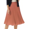 image:imageGRACE KARIN Pleated Midi Skirt for WomenChiffon Elastic High Waist Knee Length SkirtsSwing Flare ALine OutfitsDark Salmon