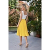 image:imageGRACE KARIN Pleated Midi Skirt for WomenChiffon Elastic High Waist Knee Length SkirtsSwing Flare ALine OutfitsGinger