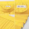image:imageGRACE KARIN Pleated Midi Skirt for WomenChiffon Elastic High Waist Knee Length SkirtsSwing Flare ALine OutfitsGinger