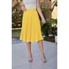 image:imageGRACE KARIN Pleated Midi Skirt for WomenChiffon Elastic High Waist Knee Length SkirtsSwing Flare ALine OutfitsGinger