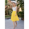 image:imageGRACE KARIN Pleated Midi Skirt for WomenChiffon Elastic High Waist Knee Length SkirtsSwing Flare ALine OutfitsGinger