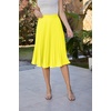 image:imageGRACE KARIN Pleated Midi Skirt for WomenChiffon Elastic High Waist Knee Length SkirtsSwing Flare ALine OutfitsLemon Tonic