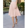 image:imageGRACE KARIN Pleated Midi Skirt for WomenChiffon Elastic High Waist Knee Length SkirtsSwing Flare ALine OutfitsLight Apricot
