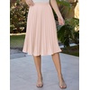 image:imageGRACE KARIN Pleated Midi Skirt for WomenChiffon Elastic High Waist Knee Length SkirtsSwing Flare ALine OutfitsLight Apricot