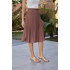image:imageGRACE KARIN Pleated Midi Skirt for WomenChiffon Elastic High Waist Knee Length SkirtsSwing Flare ALine OutfitsLight Brown
