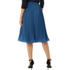 image:imageGRACE KARIN Pleated Midi Skirt for WomenChiffon Elastic High Waist Knee Length SkirtsSwing Flare ALine OutfitsLight Navy