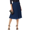 image:imageGRACE KARIN Pleated Midi Skirt for WomenChiffon Elastic High Waist Knee Length SkirtsSwing Flare ALine OutfitsNavy