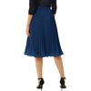 image:imageGRACE KARIN Pleated Midi Skirt for WomenChiffon Elastic High Waist Knee Length SkirtsSwing Flare ALine OutfitsNavy