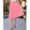 image:imageGRACE KARIN Pleated Midi Skirt for WomenChiffon Elastic High Waist Knee Length SkirtsSwing Flare ALine OutfitsPastel Pink