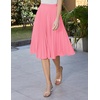 image:imageGRACE KARIN Pleated Midi Skirt for WomenChiffon Elastic High Waist Knee Length SkirtsSwing Flare ALine OutfitsPastel Pink