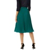 image:imageGRACE KARIN Pleated Midi Skirt for WomenChiffon Elastic High Waist Knee Length SkirtsSwing Flare ALine OutfitsPeacock Blue