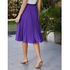 image:imageGRACE KARIN Pleated Midi Skirt for WomenChiffon Elastic High Waist Knee Length SkirtsSwing Flare ALine OutfitsPurple