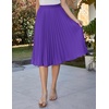 image:imageGRACE KARIN Pleated Midi Skirt for WomenChiffon Elastic High Waist Knee Length SkirtsSwing Flare ALine OutfitsPurple