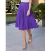 image:imageGRACE KARIN Pleated Midi Skirt for WomenChiffon Elastic High Waist Knee Length SkirtsSwing Flare ALine OutfitsPurple