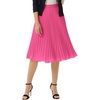 image:imageGRACE KARIN Pleated Midi Skirt for WomenChiffon Elastic High Waist Knee Length SkirtsSwing Flare ALine OutfitsRose Pink