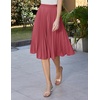 image:imageGRACE KARIN Pleated Midi Skirt for WomenChiffon Elastic High Waist Knee Length SkirtsSwing Flare ALine OutfitsWatermelon Red