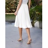 image:imageGRACE KARIN Pleated Midi Skirt for WomenChiffon Elastic High Waist Knee Length SkirtsSwing Flare ALine OutfitsWhite