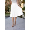 image:imageGRACE KARIN Pleated Midi Skirt for WomenChiffon Elastic High Waist Knee Length SkirtsSwing Flare ALine OutfitsWhite