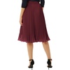 image:imageGRACE KARIN Pleated Midi Skirt for WomenChiffon Elastic High Waist Knee Length SkirtsSwing Flare ALine OutfitsWine Red
