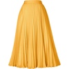 image:imageGRACE KARIN Pleated Midi Skirt for WomenChiffon Elastic High Waist Knee Length SkirtsSwing Flare ALine OutfitsYellow