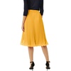 image:imageGRACE KARIN Pleated Midi Skirt for WomenChiffon Elastic High Waist Knee Length SkirtsSwing Flare ALine OutfitsYellow