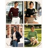 image:imageGRACE KARIN Womens 2026 Long Sleeve Tops Ribbed Knit Basic Blouses Stretch Fall Shirts Dressy Casual ClothesLight Green