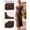 image:imageGRACE KARIN Womens 2026 Summer Wedding Guest Dresses Formal Cocktail One Shoulder Bodycon Dresses Elegant Ruched Maxi DressBrown