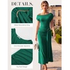 image:imageGRACE KARIN Womens 2026 Summer Wedding Guest Dresses Formal Cocktail One Shoulder Bodycon Dresses Elegant Ruched Maxi DressGreen